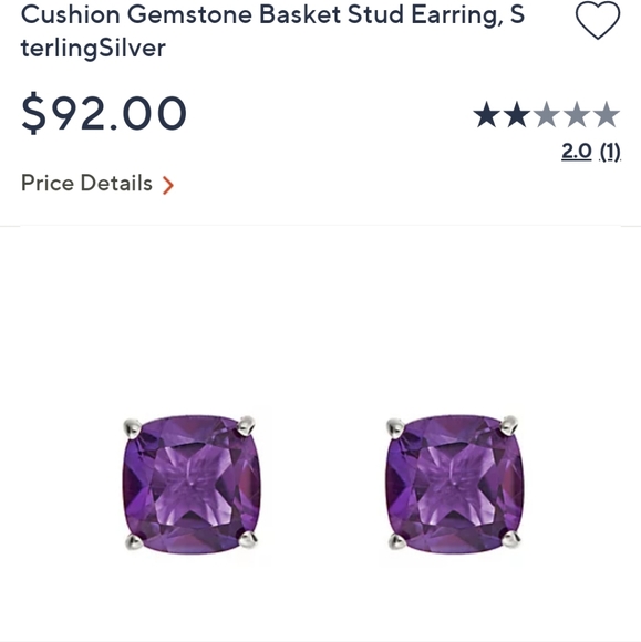NWB Diamonique amethyst stud earrings - Picture 1 of 7